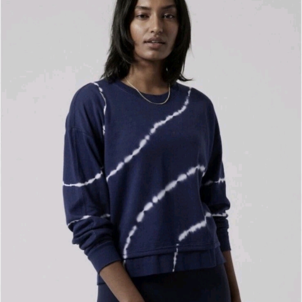 Athleta Women's Blue Sundown Oversized Sweatshirt II Eclipse Blue -‎ Size Xs
